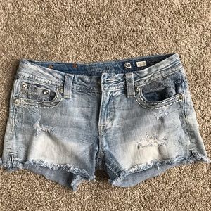 Miss Me Diamond Studded Jean Shorts